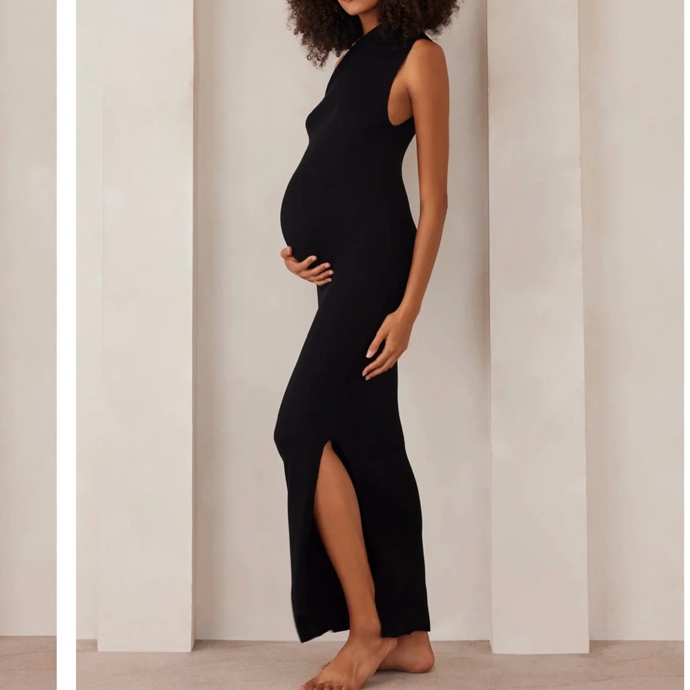 like new BUMPSUIT Soft Rib Maxi One Shoulder Dress/BLK/S